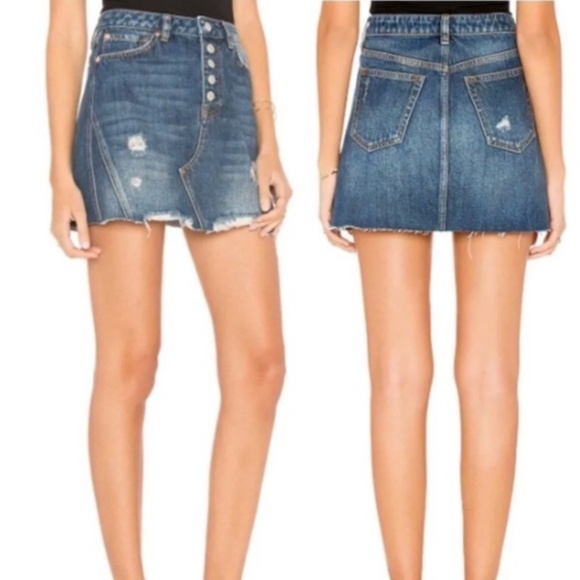 We The Free Blue Denim Mini Skirt Size 26 - Picture 5 of 5
